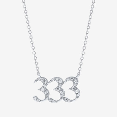 Angel number 333 womens 1 6 ct t w genuine white diamond sterling