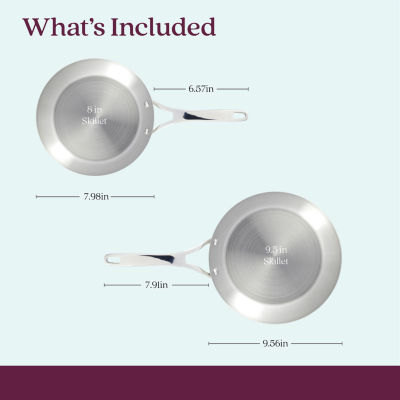 Anolon Nouvelle Stainless Steel 2-pc Frying Pan Set