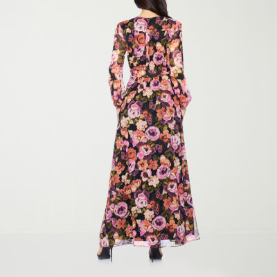 Premier Amour Womens Long Sleeve Floral Maxi Dress