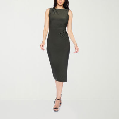 Premier Amour Womens Sleeveless Midi Sheath Dress