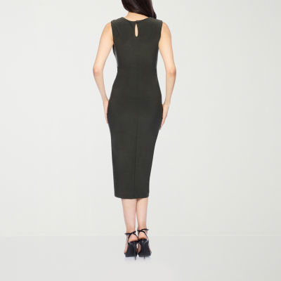 Premier Amour Womens Sleeveless Midi Sheath Dress