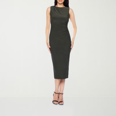 Premier Amour Womens Sleeveless Midi Sheath Dress