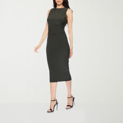 Premier Amour Womens Sleeveless Midi Sheath Dress