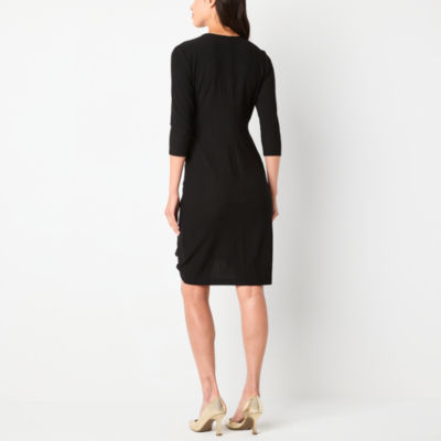 Perceptions Womens 3/4 Sleeve Sheath Dress