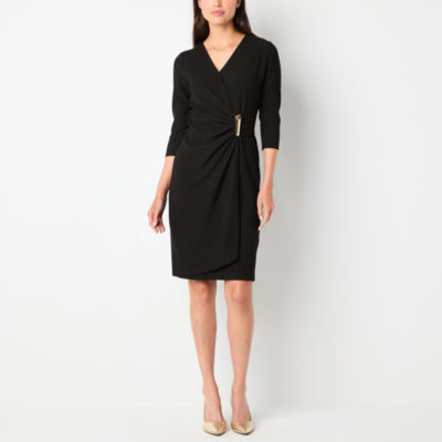 Perceptions Womens 3/4 Sleeve Sheath Dress