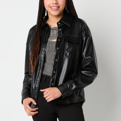 Arizona Faux Leather Midweight Juniors Shirt Jacket