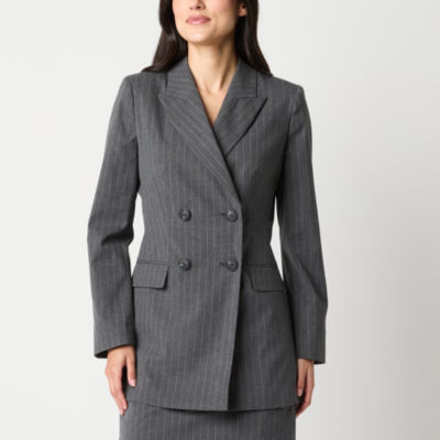 Worthington Womens Regular Fit Double Breasted Blazer