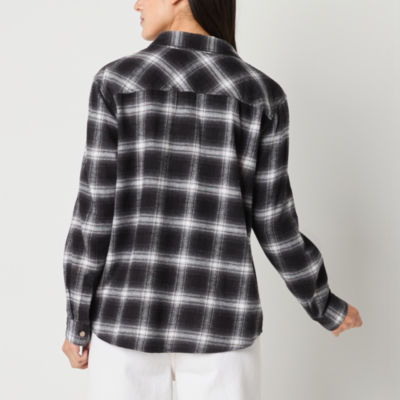 a.n.a Plaid Womens Long Sleeve Regular Fit Button-Down Shirt