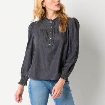 a.n.a Womens Long Sleeve Blouse