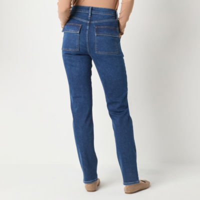 a.n.a Carpenter Womens High Rise Straight Leg Jean