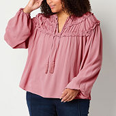 Plus Size Peasant Tops Tops for Women JCPenney