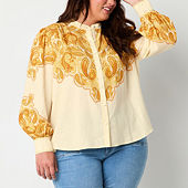 Jcpenney plus size peasant tops online