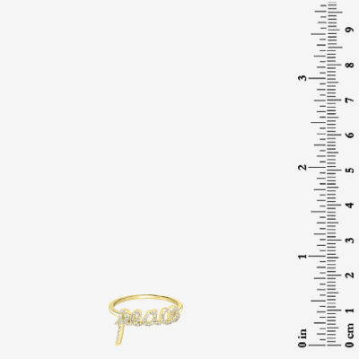 "Peace" Womens 1/5 CT. T.W. Natural White Diamond 14K Gold Delicate Stackable Ring