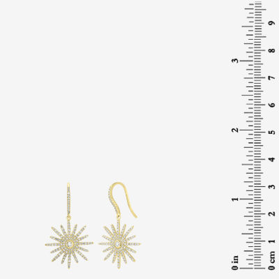 Starburst 3/4 CT. T.W. Natural White Diamond 14K Gold Star Drop Earrings