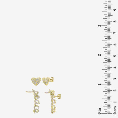 "Peace" Mismatched 1/4 CT. T.W. Natural White Diamond 14K Gold 21mm Heart Stud Earrings