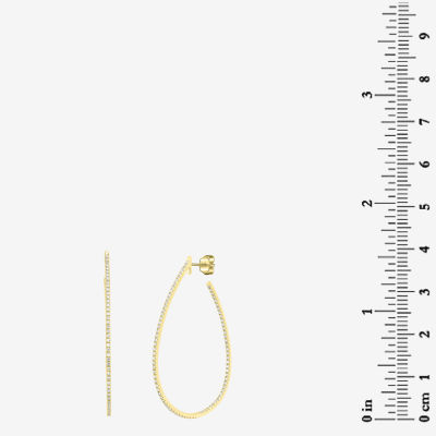 5/8 CT. T.W. Natural White Diamond 14K Gold 39.9mm Pear Hoop Earrings