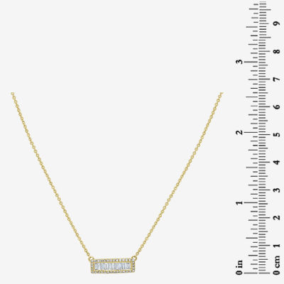 Womens / CT. T.W. Natural White Diamond 14K Gold Bar Pendant Necklace