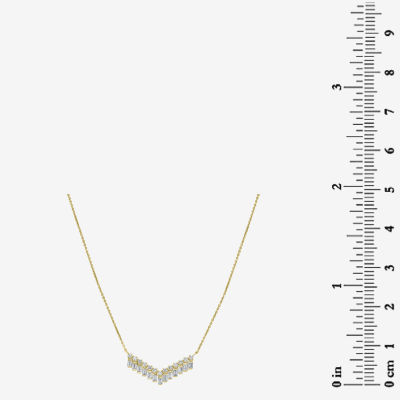 V-Shaped Womens 1/2 CT. T.W. Natural White Diamond 14K Gold Chevron Necklaces