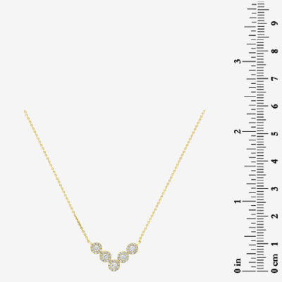 V-Shaped Womens / CT. T.W. Natural White Diamond 14K Gold Chevron Necklaces