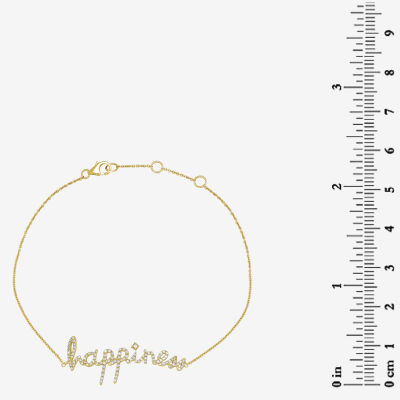 Happiness" 1/3 CT.T.W. Natural Diamond 14K Gold 7 Inch Solid Rolo Chain Bracelet"