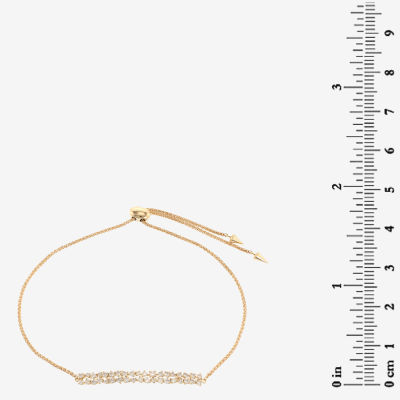 Womens 1/2 CT. T.W. Natural White Diamond 14K Gold Bar Bolo Bracelet