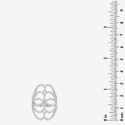 Diamonart Womens Cubic Zirconia Sterling Silver Cocktail Ring