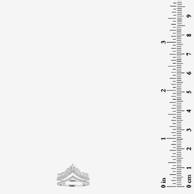 Diamonart Womens Cubic Zirconia Sterling Silver Cocktail Ring