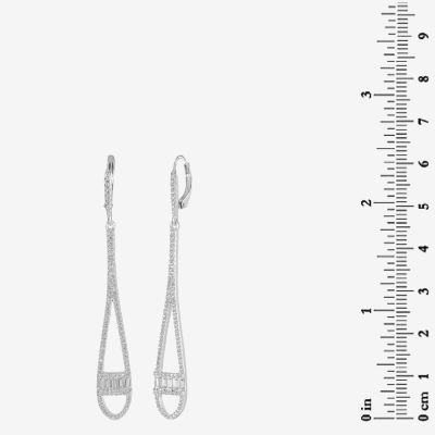 Diamonart White Cubic Zirconia Sterling Silver Drop Earrings