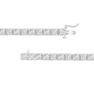 1/2 CT.T.W. Natural Diamond Sterling SIlver Tennis Bracelet