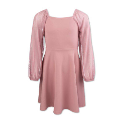 Speechless Big Girls Long Sleeve Skater Dress