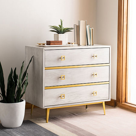 Katia 3-Drawer Chest, One Size, White