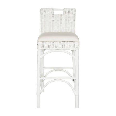 Upholstered Bar Stool, One Size, White