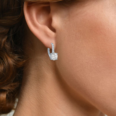 Yes, Please! Lab Created White Sapphire Sterling Silver Pear Drop Earrings