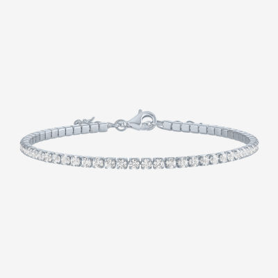 Yes, Please! Lab Created White Sapphire Sterling Silver Round 6 Inch Tennis Bracelet