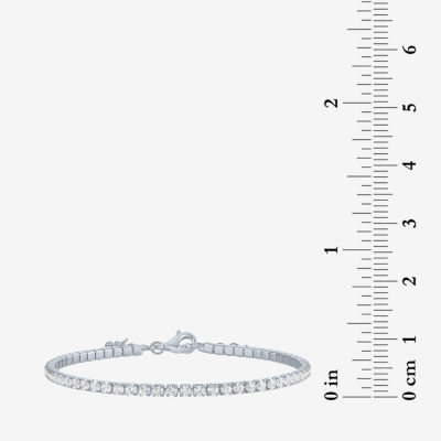 Yes, Please! Lab Created White Sapphire Sterling Silver Round 6 Inch Tennis Bracelet