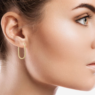 14K Gold 25mm Round Hoop Earrings