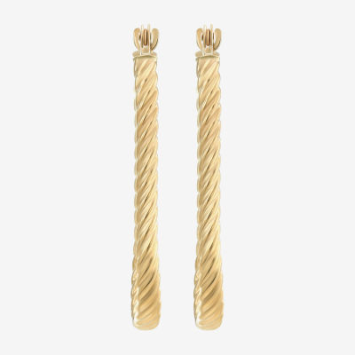 14K Gold 25mm Round Hoop Earrings