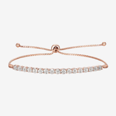 1/10 CT. T.W. Natural White Diamond Bolo Bracelet in Sterling Silver or 14K Gold Over Silver