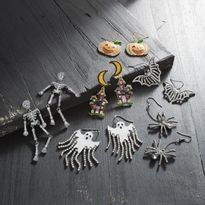 Bijoux Bar Black Skeleton Womens Drop Earrings