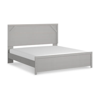 Signature Design by Ashley Cottonburg King Panel Bed in Light Gray