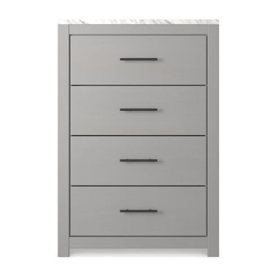Signature Design by Ashley Cottonburg 4-Drawer Chest in Light Gray