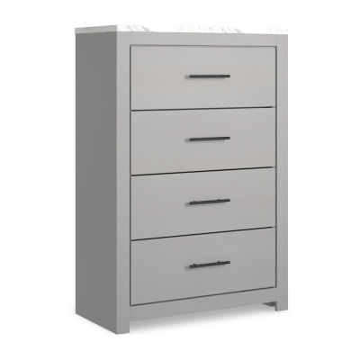Signature Design by Ashley Cottonburg 4-Drawer Chest in Light Gray