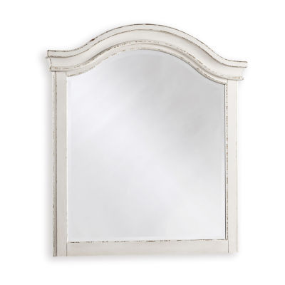 Signature Design by Ashley Realyn Youth 35" Bedroom Dresser Mirror in Chipped White