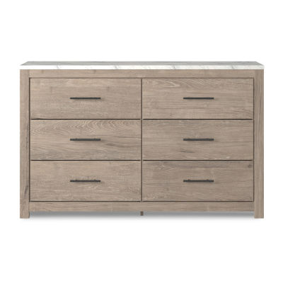 Signature Design by Ashley Senniberg 6-Drawer Dresser in Light Brown