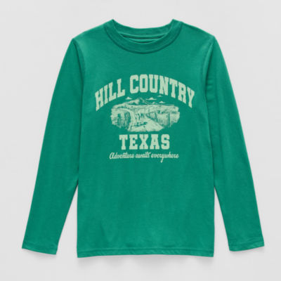 Thereabouts Little & Big Kid Boys Crew Neck Long Sleeve Regular Fit Graphic T-Shirt