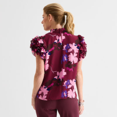 Liz Claiborne Womens Short Sleeve Blouse