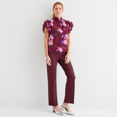 Liz Claiborne Womens Short Sleeve Blouse