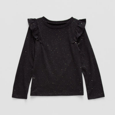 Okie Dokie Toddler & Little Girls Round Neck Long Sleeve T-Shirt