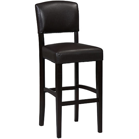 Brady Upholstered Barstool With Back, One Size, Brown