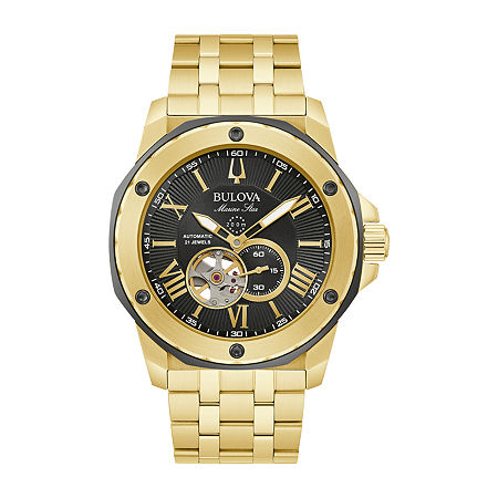 Marine Star Mens Automatic Gold Tone Stainless Steel Bracelet Watch , One Size - BULOVA 98A273